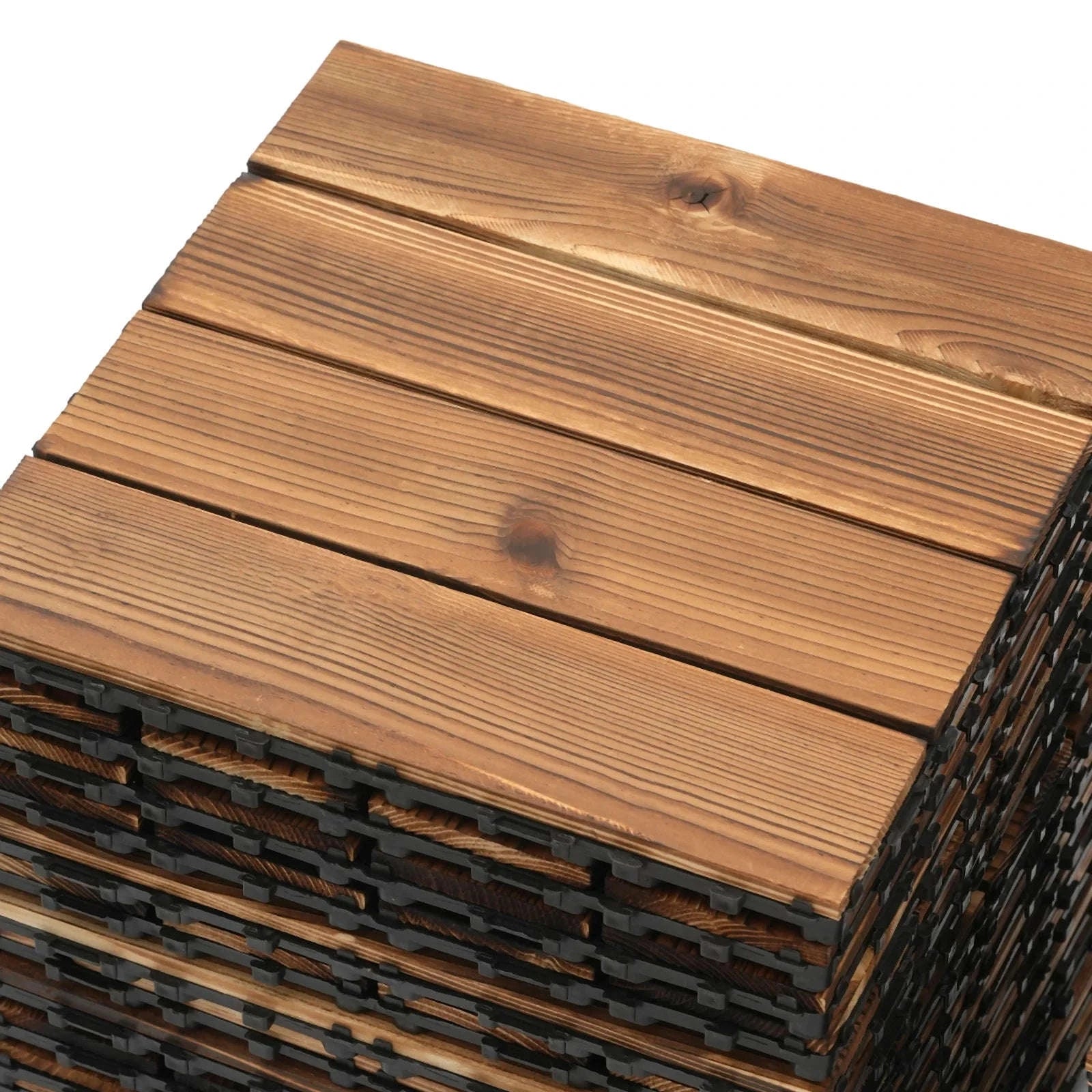 36-Piece Outdoor Wooden Flooring Tiles Set-Chocolate / GERMANY