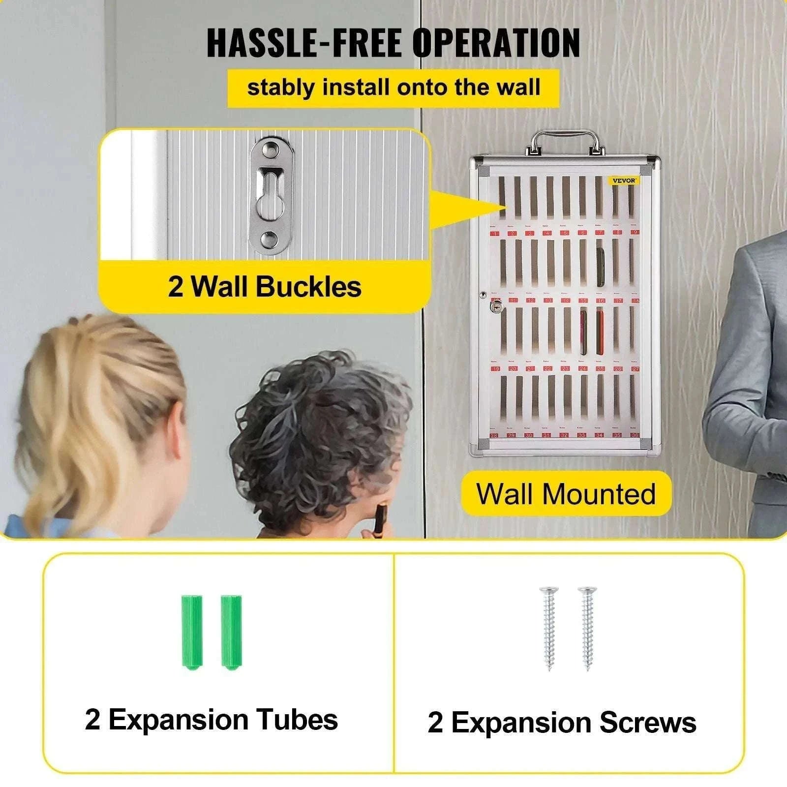 36-Slot Lockable Cell Phone Storage Cabinet Wall Mounted Organizer-36 Slots / CZECH REPUBLIC