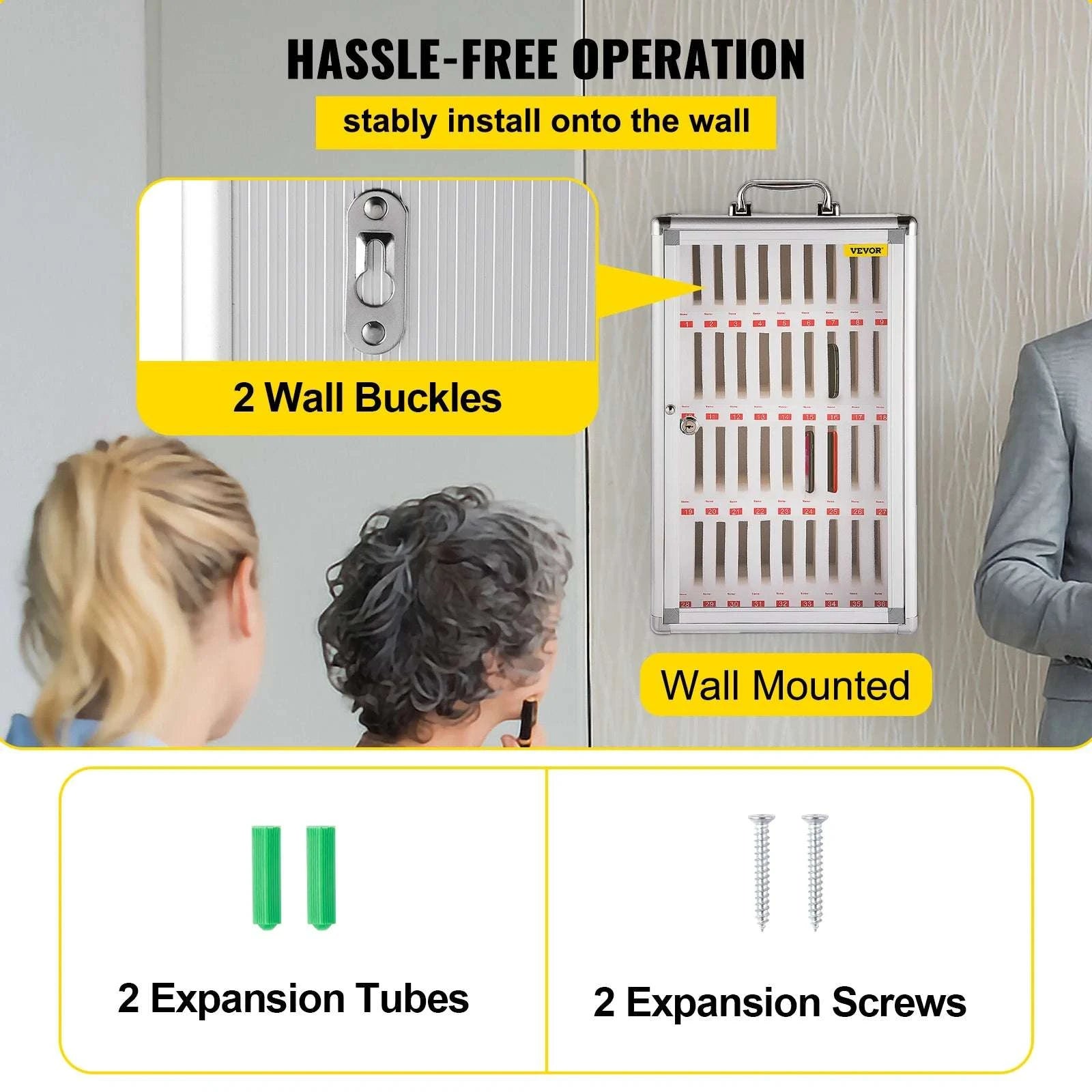 36-Slot Lockable Cell Phone Storage Cabinet Wall Mounted Organizer-36 Slots / CZECH REPUBLIC