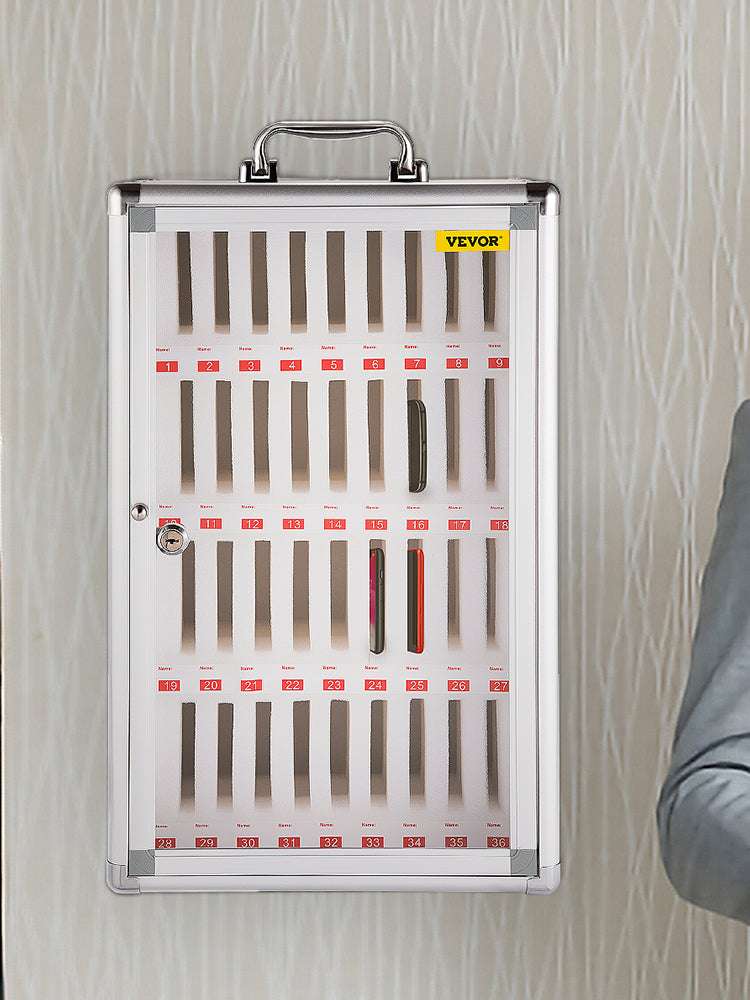 36-Slot Lockable Cell Phone Storage Cabinet Wall Mounted Organizer-36 Slots / CZECH REPUBLIC