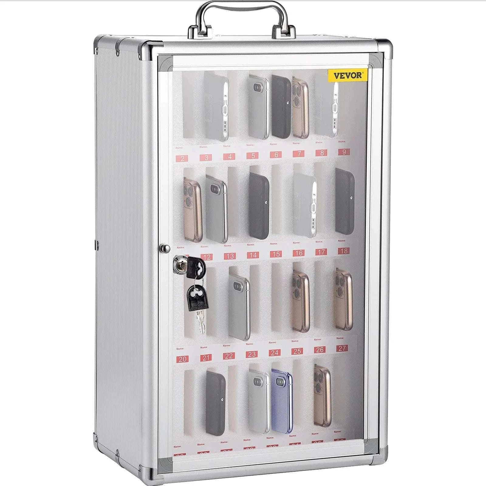 36-Slot Lockable Cell Phone Storage Cabinet Wall Mounted Organizer-36 Slots / CZECH REPUBLIC