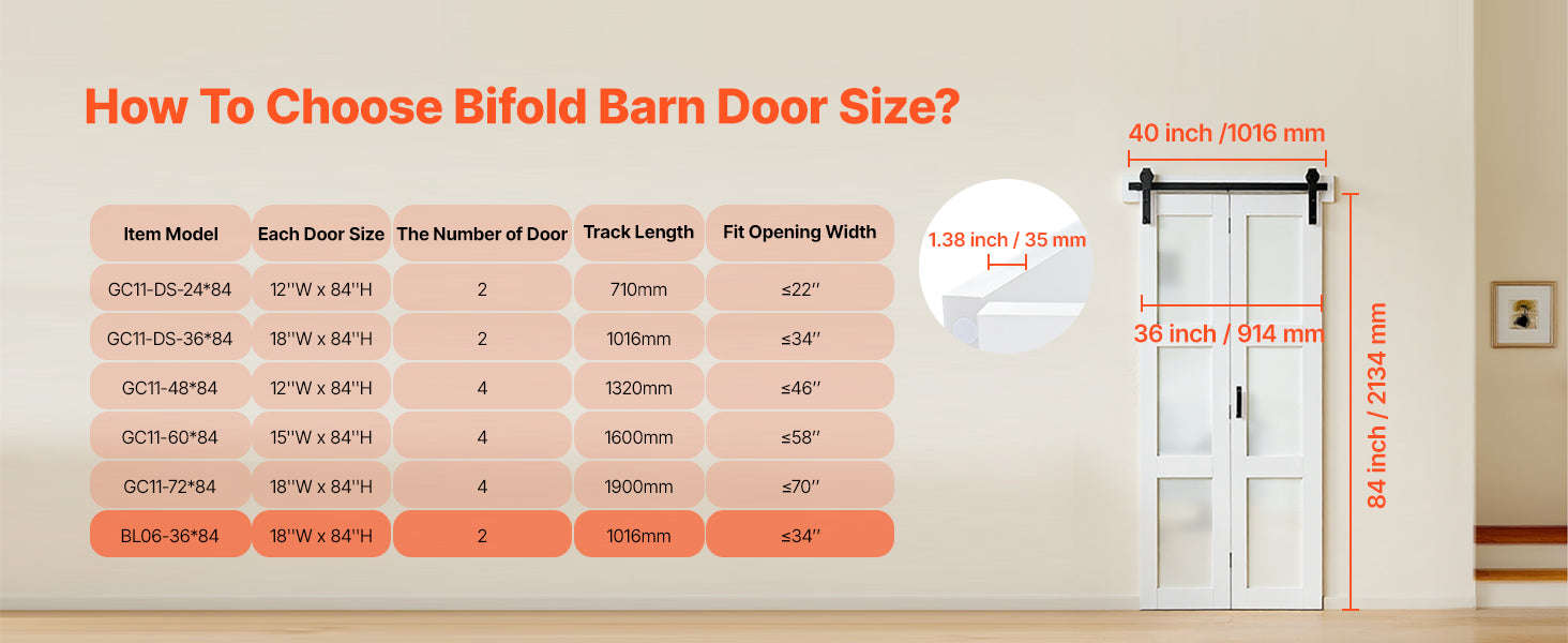 36 x 84 Frosted Glass Bifold Barn Door with Header Board and Hardware Kit, White-36x84inch / United States