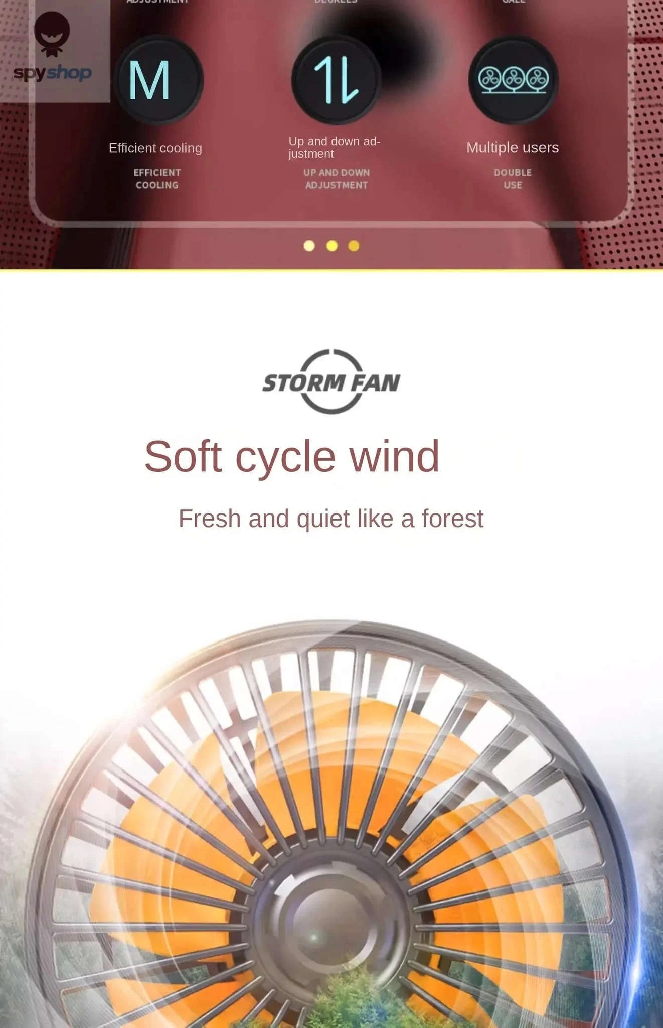 360° Adjustable Car Fan-3 Head 24V Car cigar