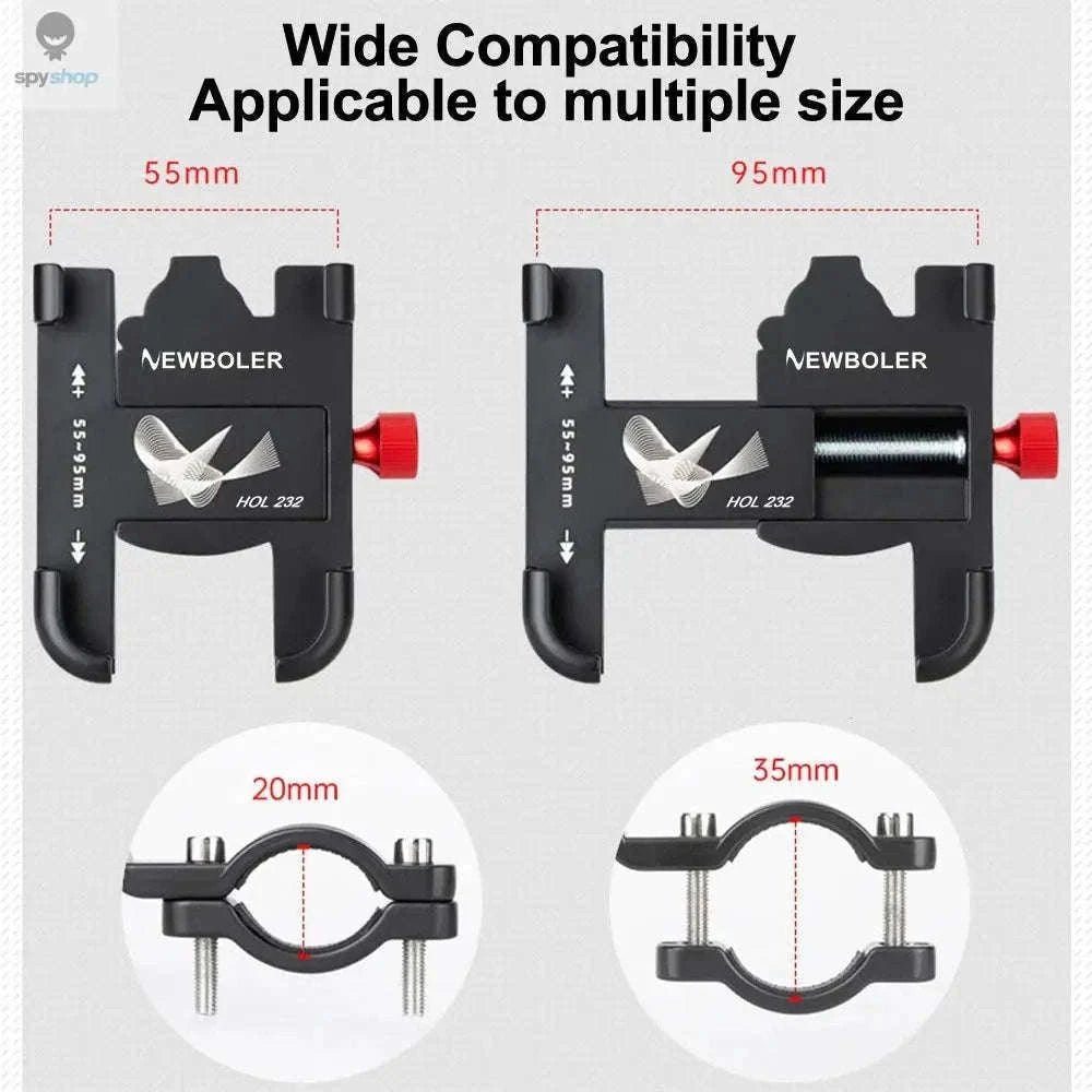 360° Aluminum Bike Phone Holder with Secure Mechanical Lock-HOL240