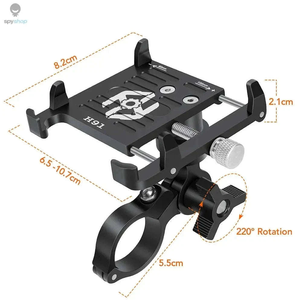 360° Aluminum Bike Phone Holder with Secure Mechanical Lock-HOL240