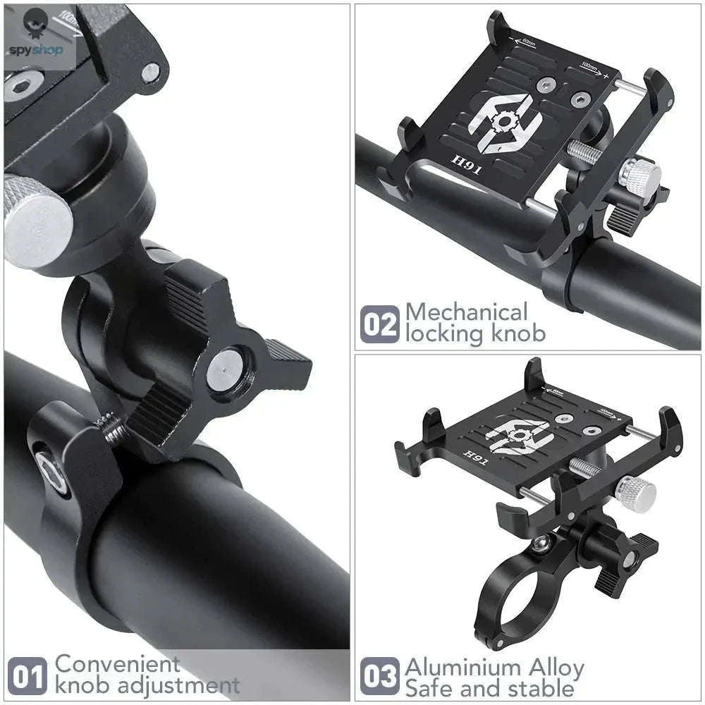 360° Aluminum Bike Phone Holder with Secure Mechanical Lock-HOL240