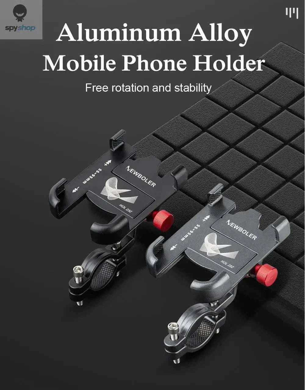 360° Aluminum Bike Phone Holder with Secure Mechanical Lock-HOL240