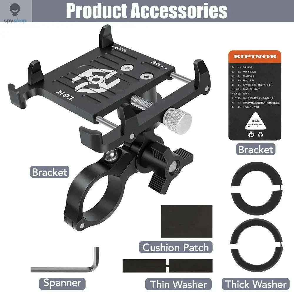 360° Aluminum Bike Phone Holder with Secure Mechanical Lock-HOL240