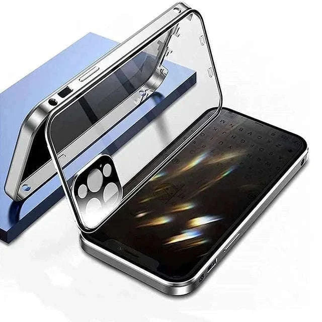 360° Privacy Magnetic Glass Case with Lens Protection for iPhone-Black / iPhone16ProMax