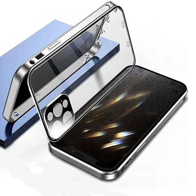 360° Privacy Magnetic Glass Case with Lens Protection for iPhone-Black / iPhone16ProMax