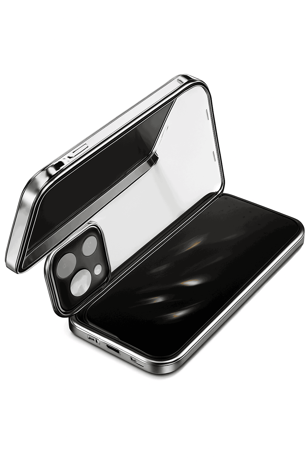 360° Privacy Magnetic Glass Case with Lens Protection for iPhone-Black / iPhone16ProMax