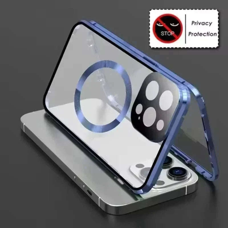 360° Privacy Magnetic Glass Case with Lens Protection for iPhone-Black / iPhone16ProMax