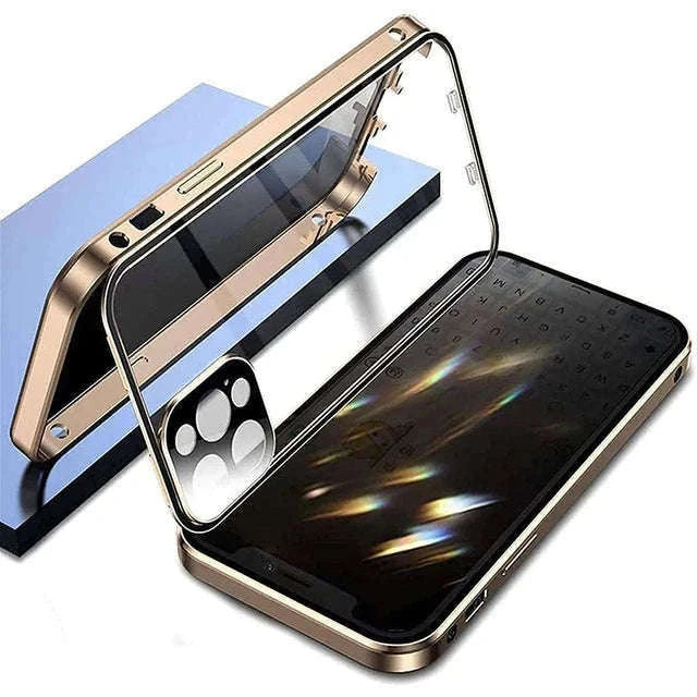 360° Privacy Magnetic Glass Case with Lens Protection for iPhone-Black / iPhone16ProMax