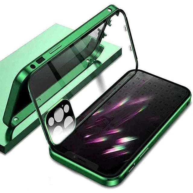 360° Privacy Magnetic Glass Case with Lens Protection for iPhone-Black / iPhone16ProMax