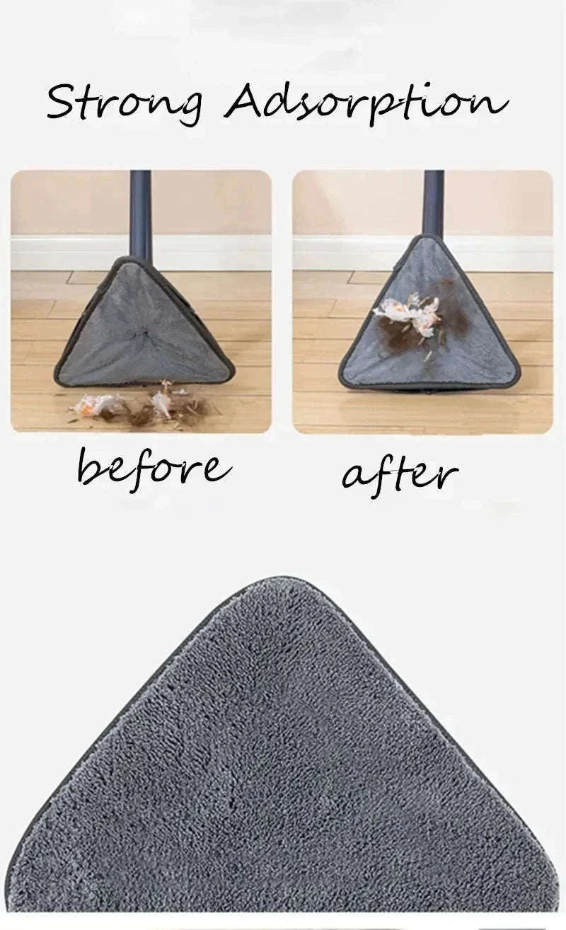 360 Rotatable Triangle Mop with Extendable Handle-Blue 5 pcs cloth