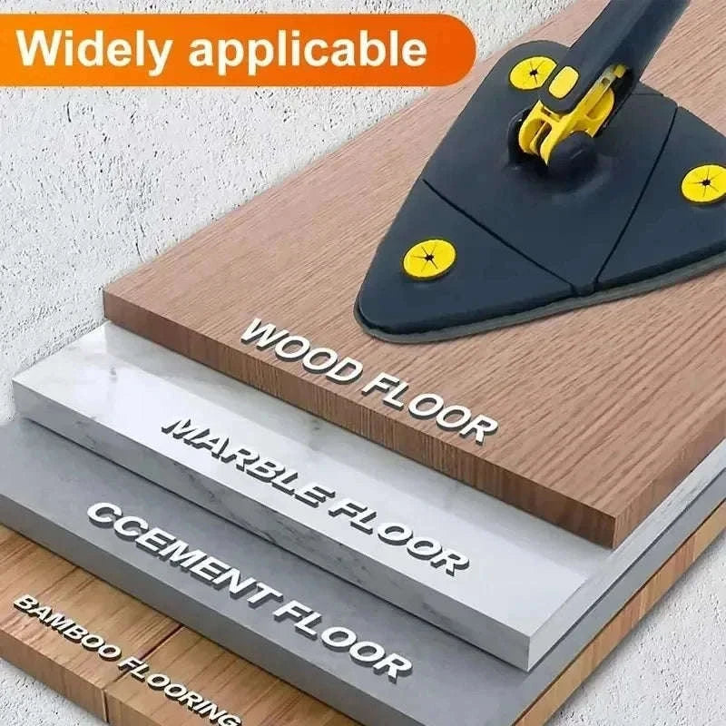 360 Rotatable Triangle Mop with Extendable Handle-Blue 5 pcs cloth