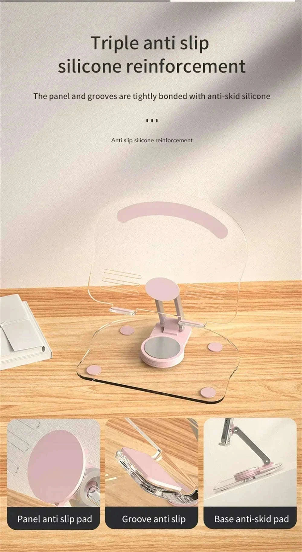 360° Rotating Adjustable Folding Tablet Stand for 4.7-13 Inch Devices-white