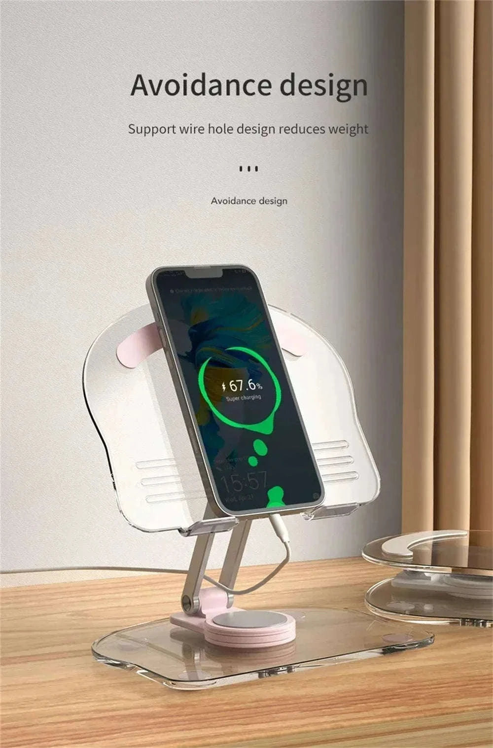 360° Rotating Adjustable Folding Tablet Stand for 4.7-13 Inch Devices-white
