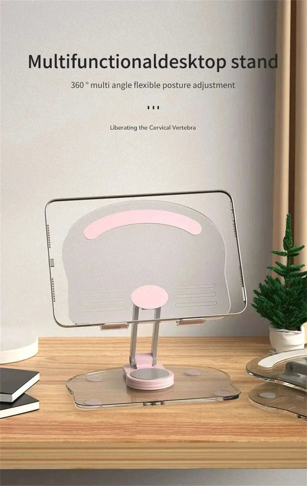 360° Rotating Adjustable Folding Tablet Stand for 4.7-13 Inch Devices-white