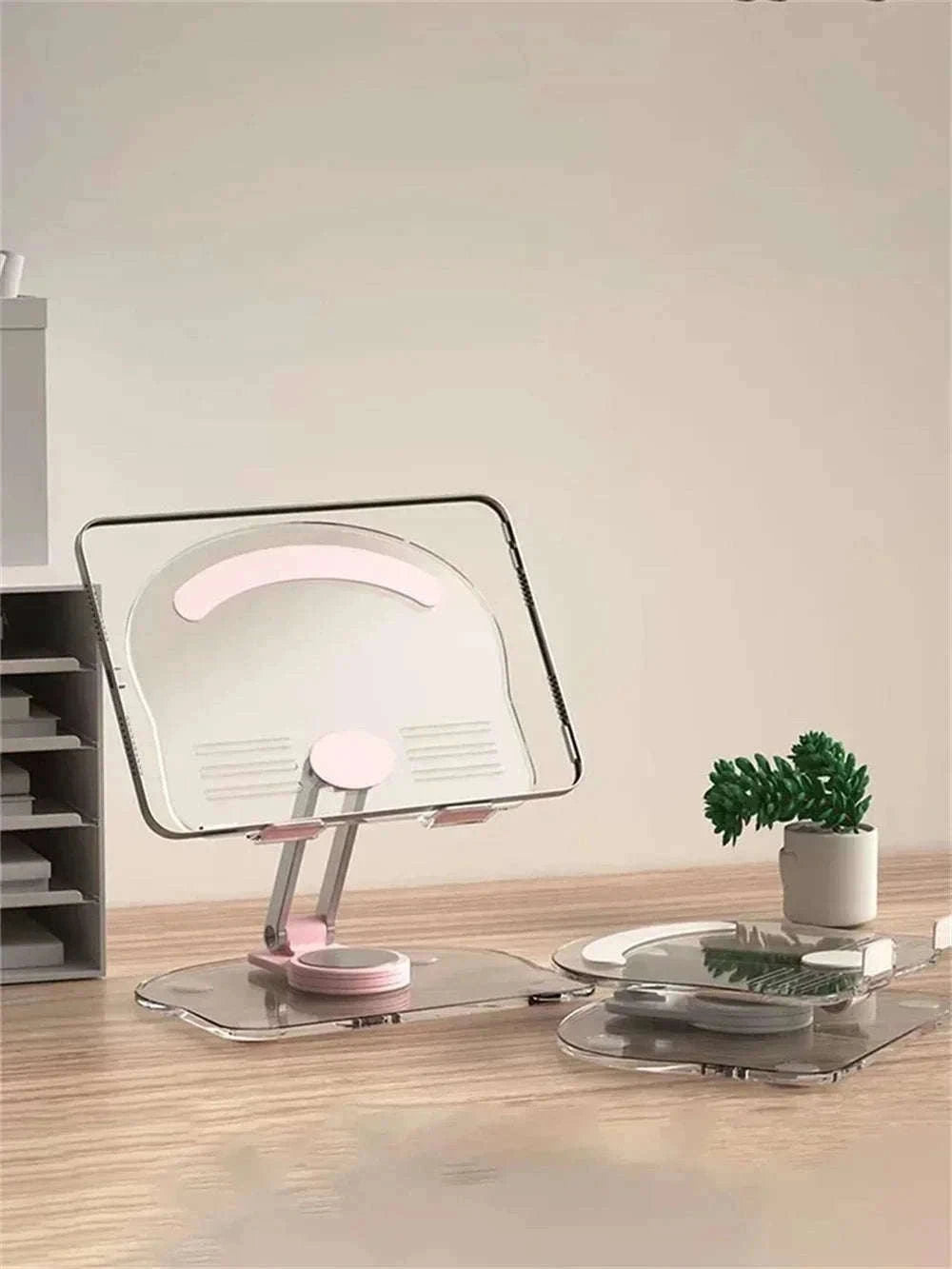 360° Rotating Adjustable Folding Tablet Stand for 4.7-13 Inch Devices-white