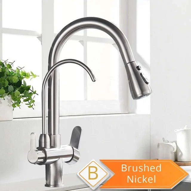 360° Rotating Filter Kitchen Faucet – Black Mixer-Chrome B / United States