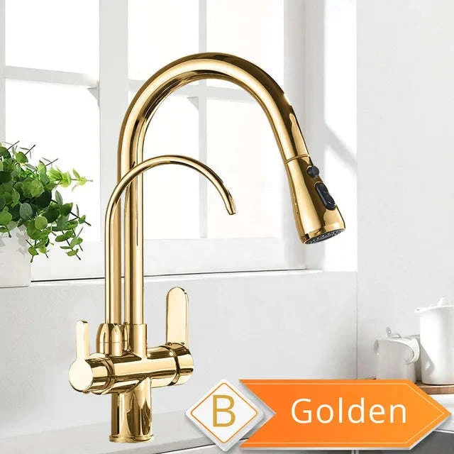 360° Rotating Filter Kitchen Faucet – Black Mixer-Chrome B / United States