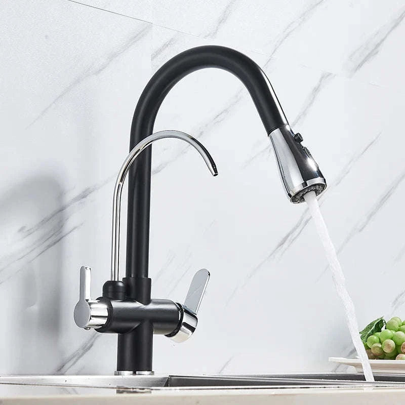 360° Rotating Filter Kitchen Faucet – Black Mixer-Chrome B / United States