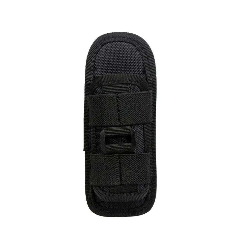 360° Rotating Flashlight Pouch Belt Holster Nylon Torch Holder-Black
