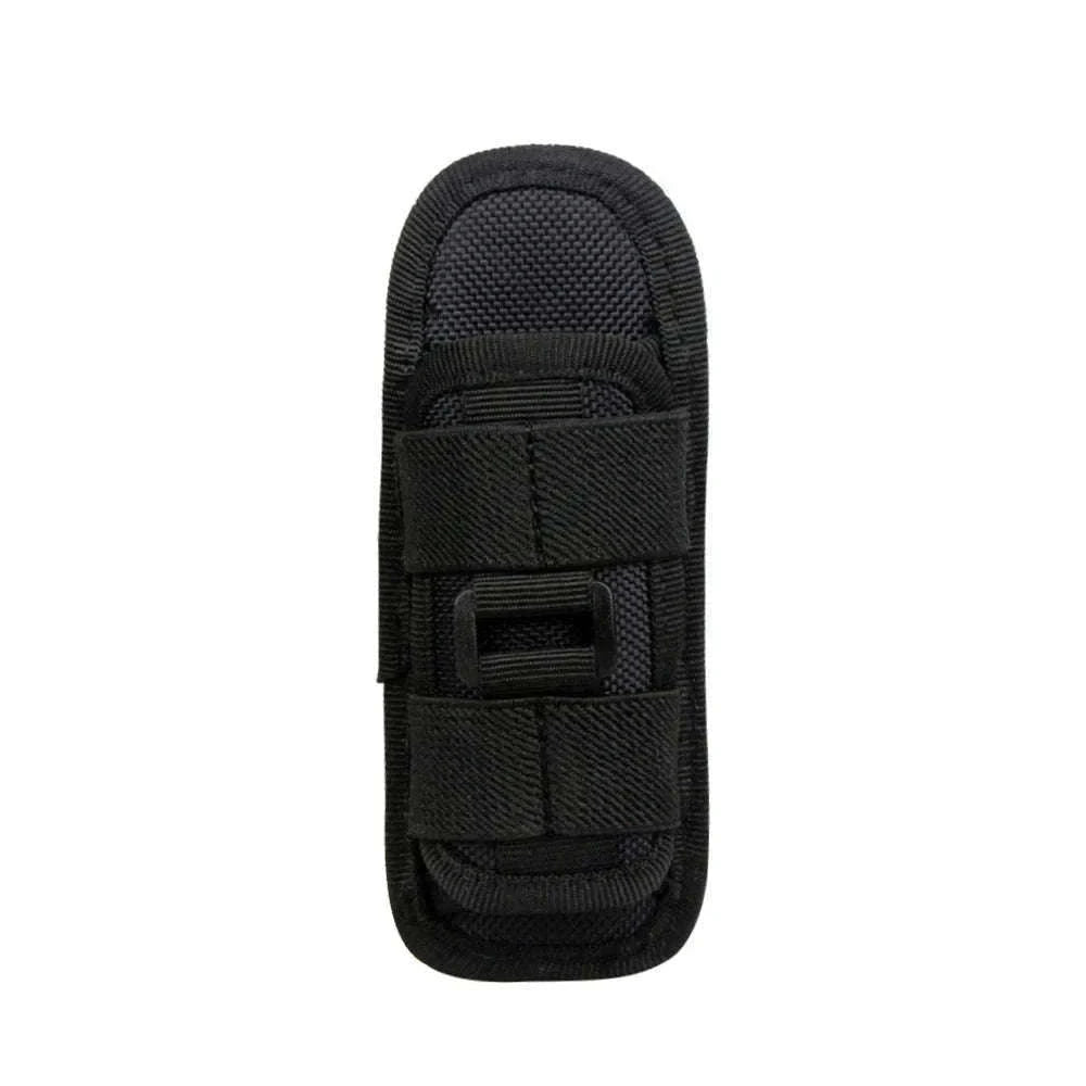 360° Rotating Flashlight Pouch Belt Holster Nylon Torch Holder-Black