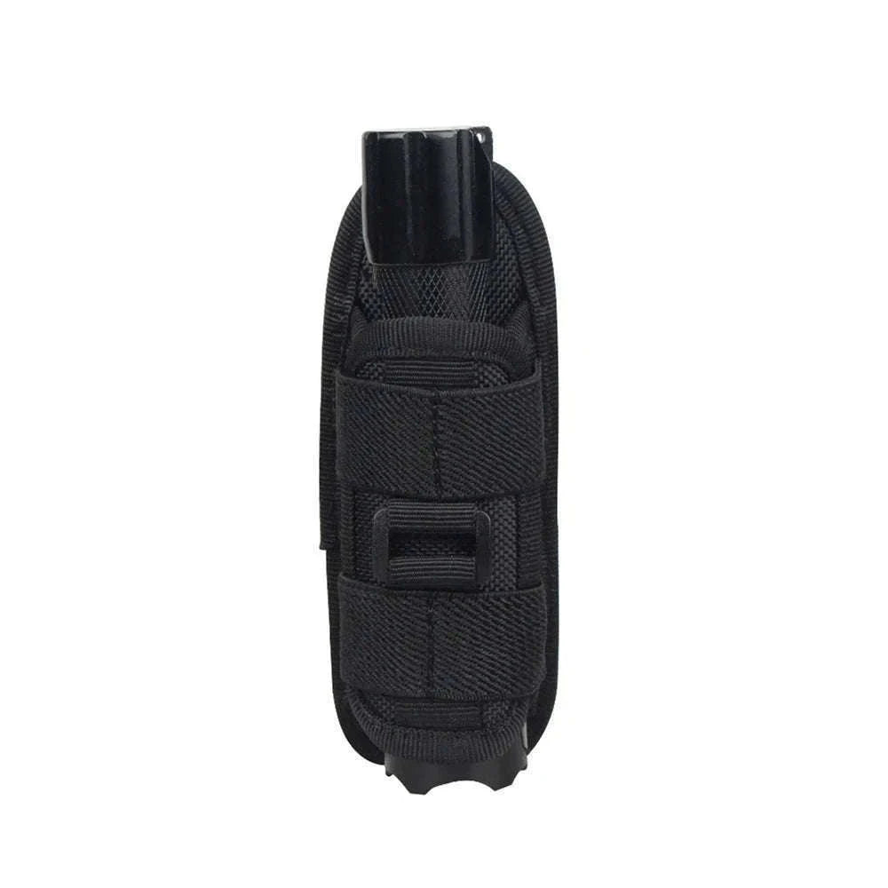 360° Rotating Flashlight Pouch Belt Holster Nylon Torch Holder-Black