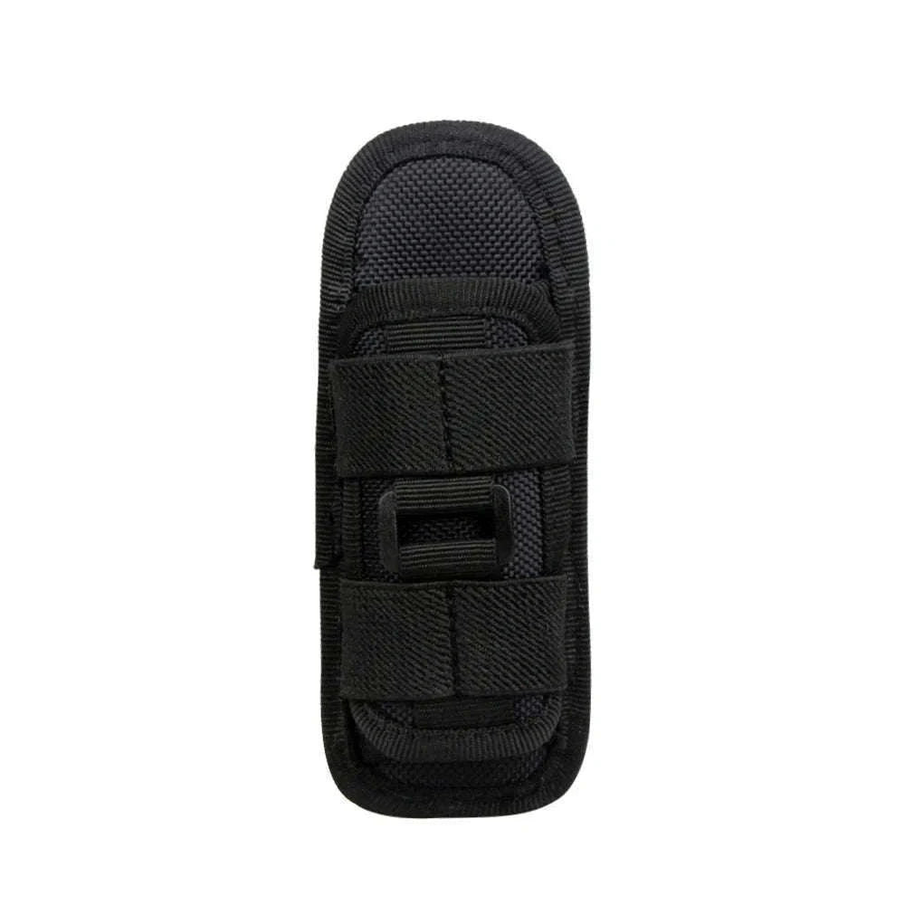 360° Rotating Flashlight Pouch Belt Holster Nylon Torch Holder-Black
