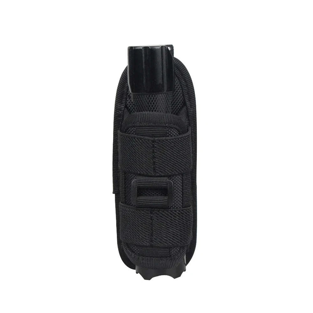 360° Rotating Flashlight Pouch Belt Holster Nylon Torch Holder-Black