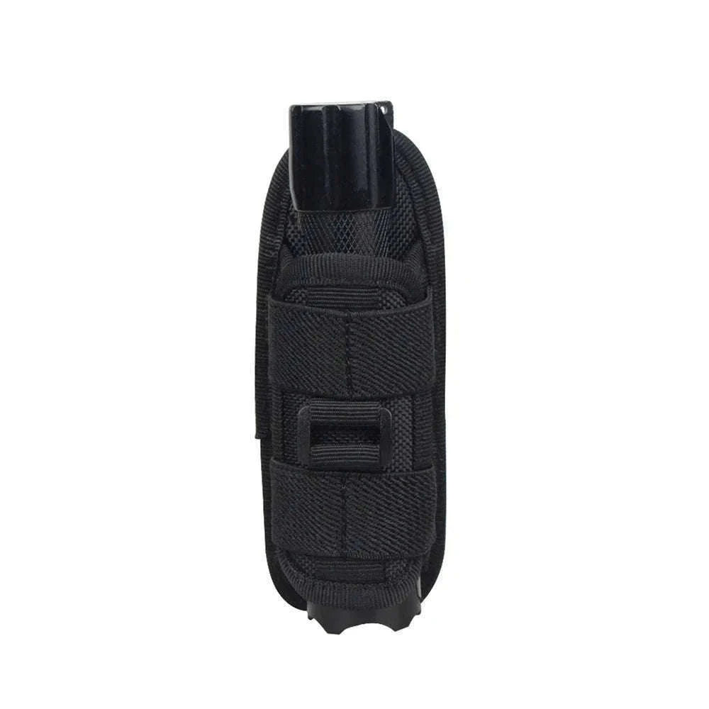360° Rotating Flashlight Pouch Belt Holster Nylon Torch Holder-Black