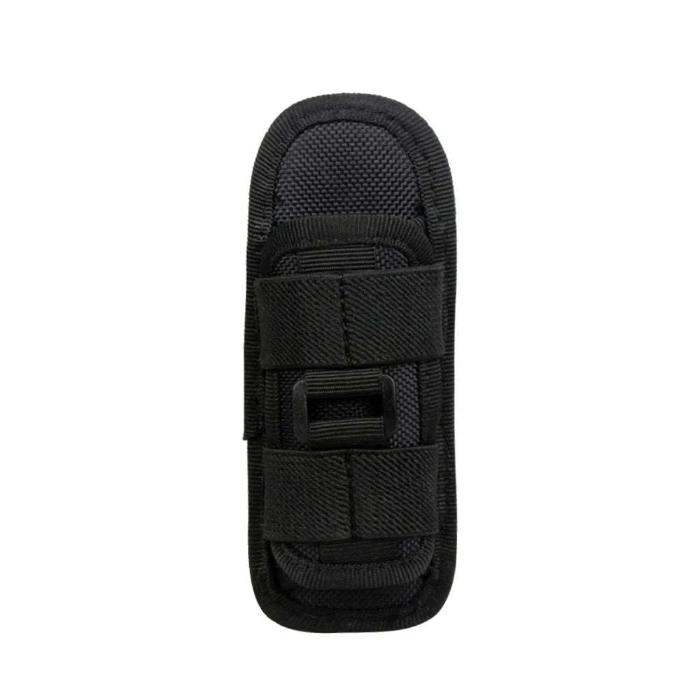 360° Rotating Flashlight Pouch Belt Holster Nylon Torch Holder-Black