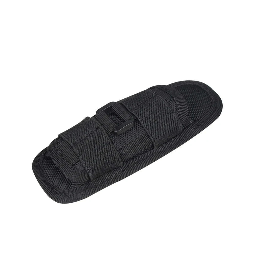 360° Rotating Flashlight Pouch Belt Holster Nylon Torch Holder-Black