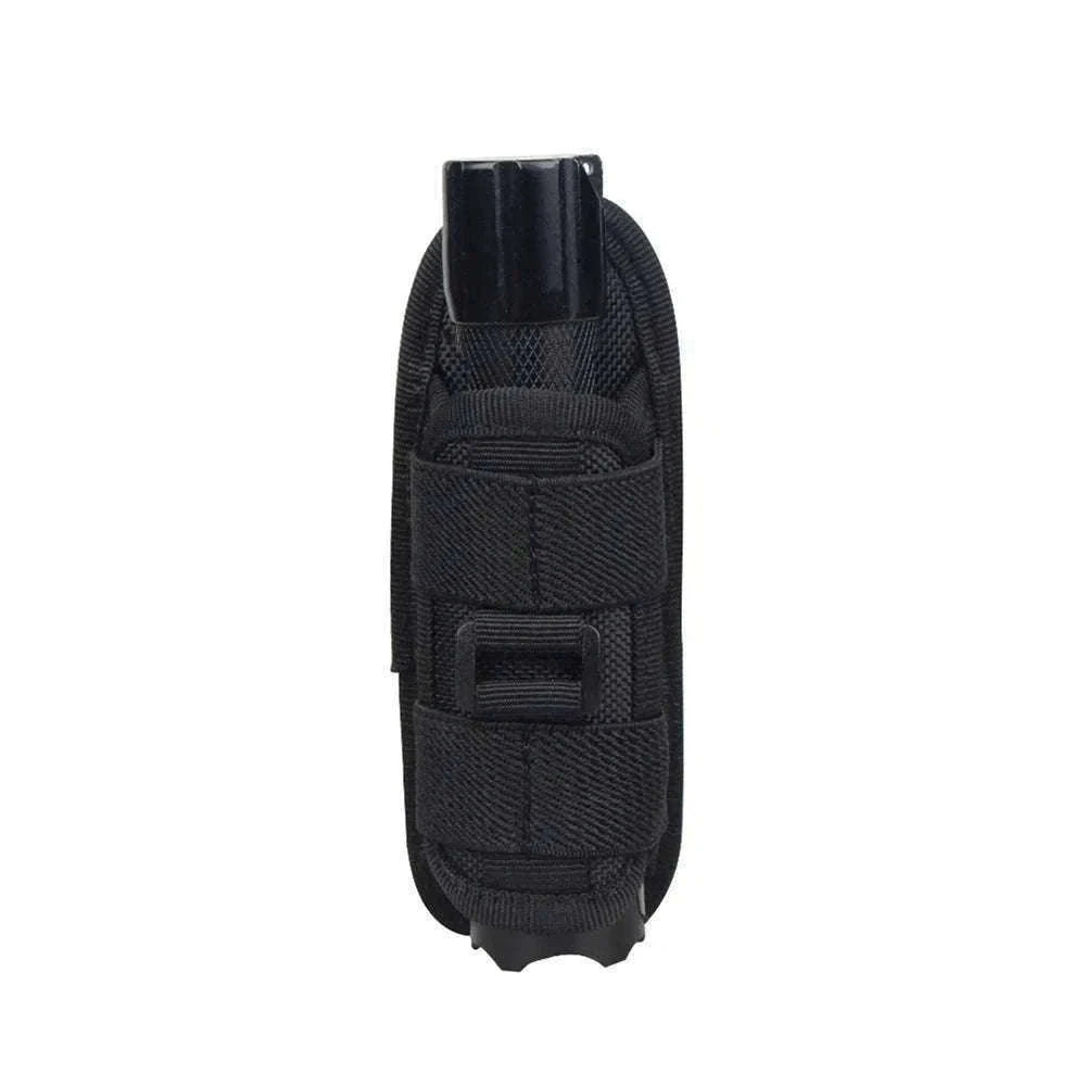 360° Rotating Flashlight Pouch Belt Holster Nylon Torch Holder-Black