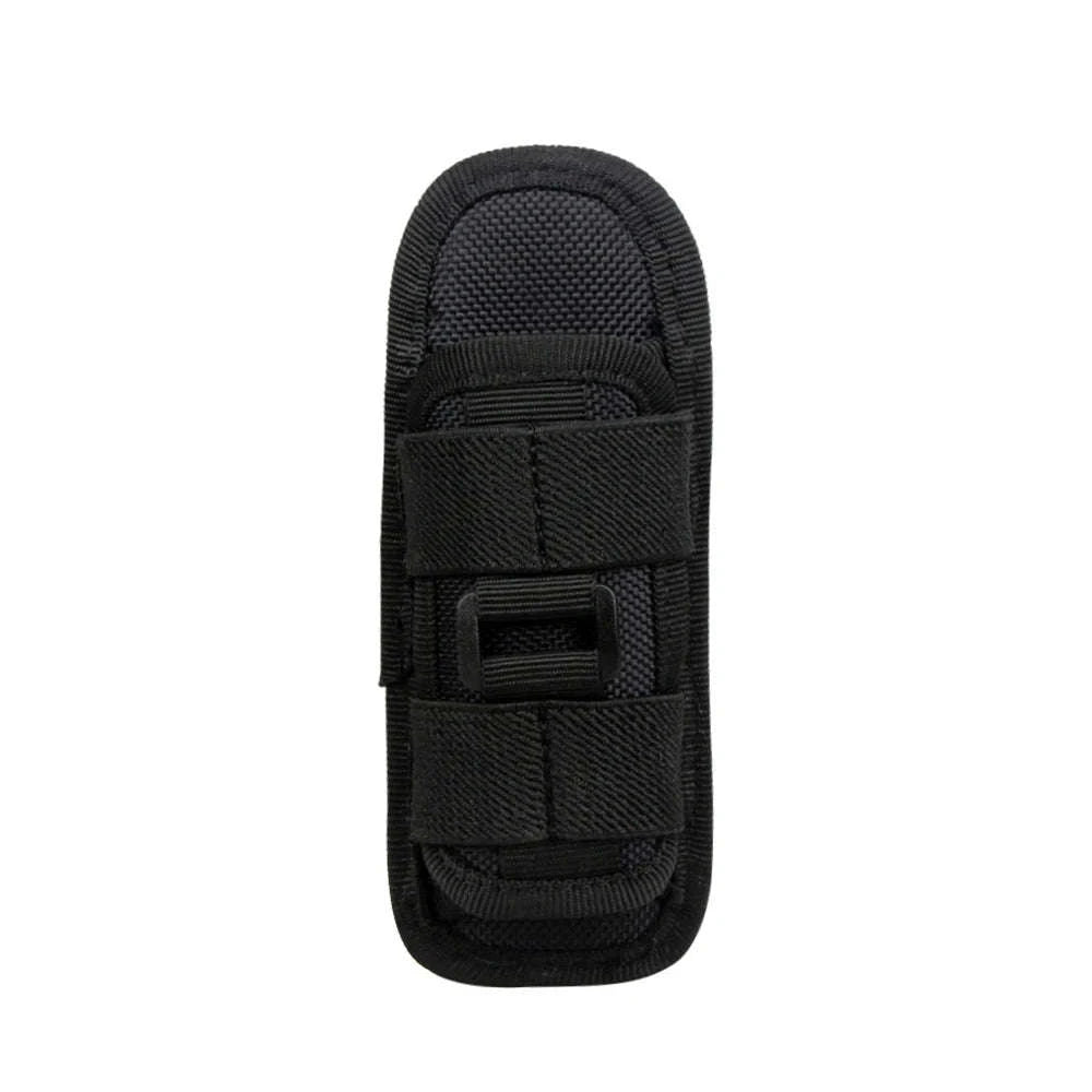 360° Rotating Flashlight Pouch Belt Holster Nylon Torch Holder-Black