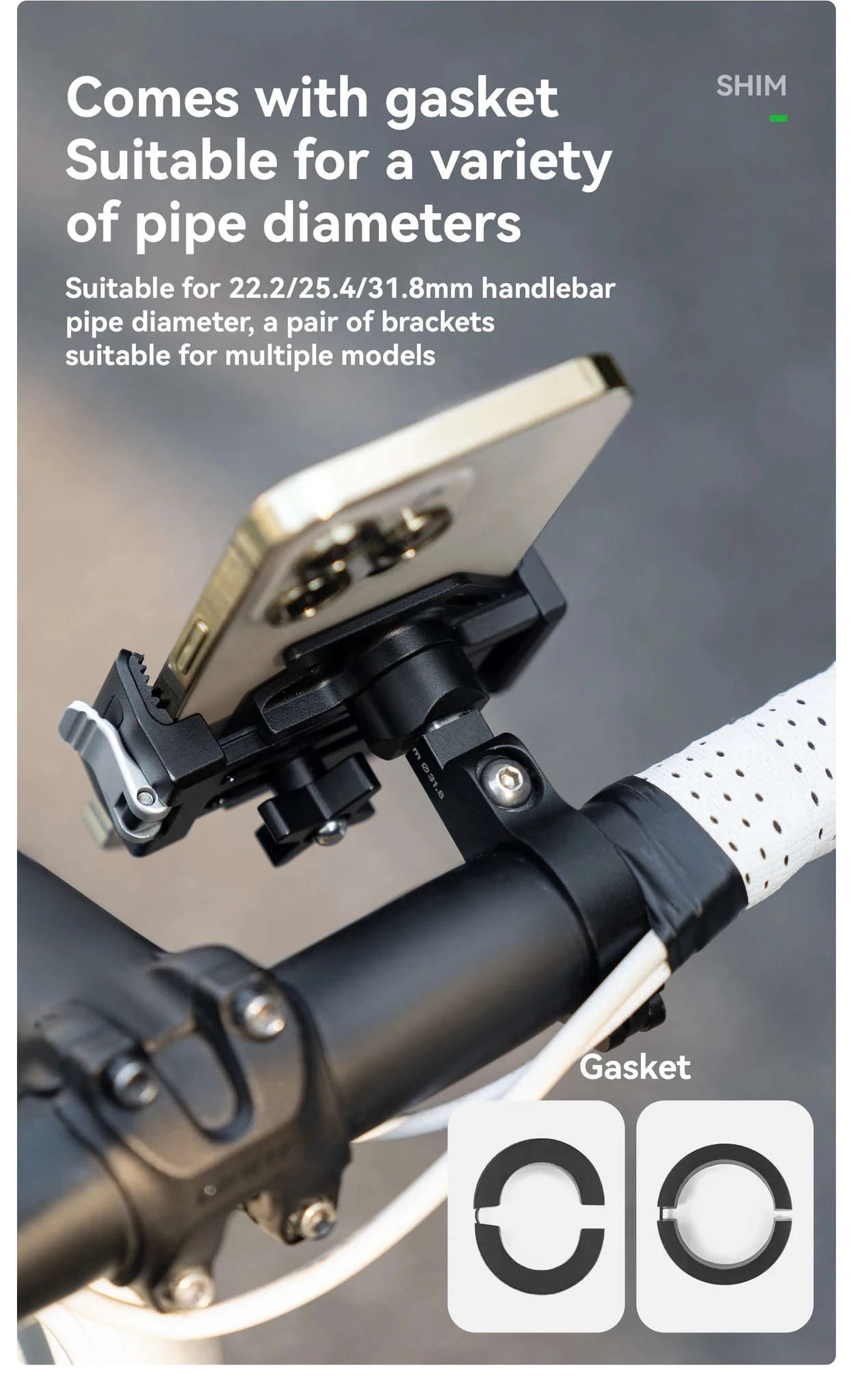360° Rotating Motorcycle & Bicycle Phone Holder with Shock Absorption-250016001