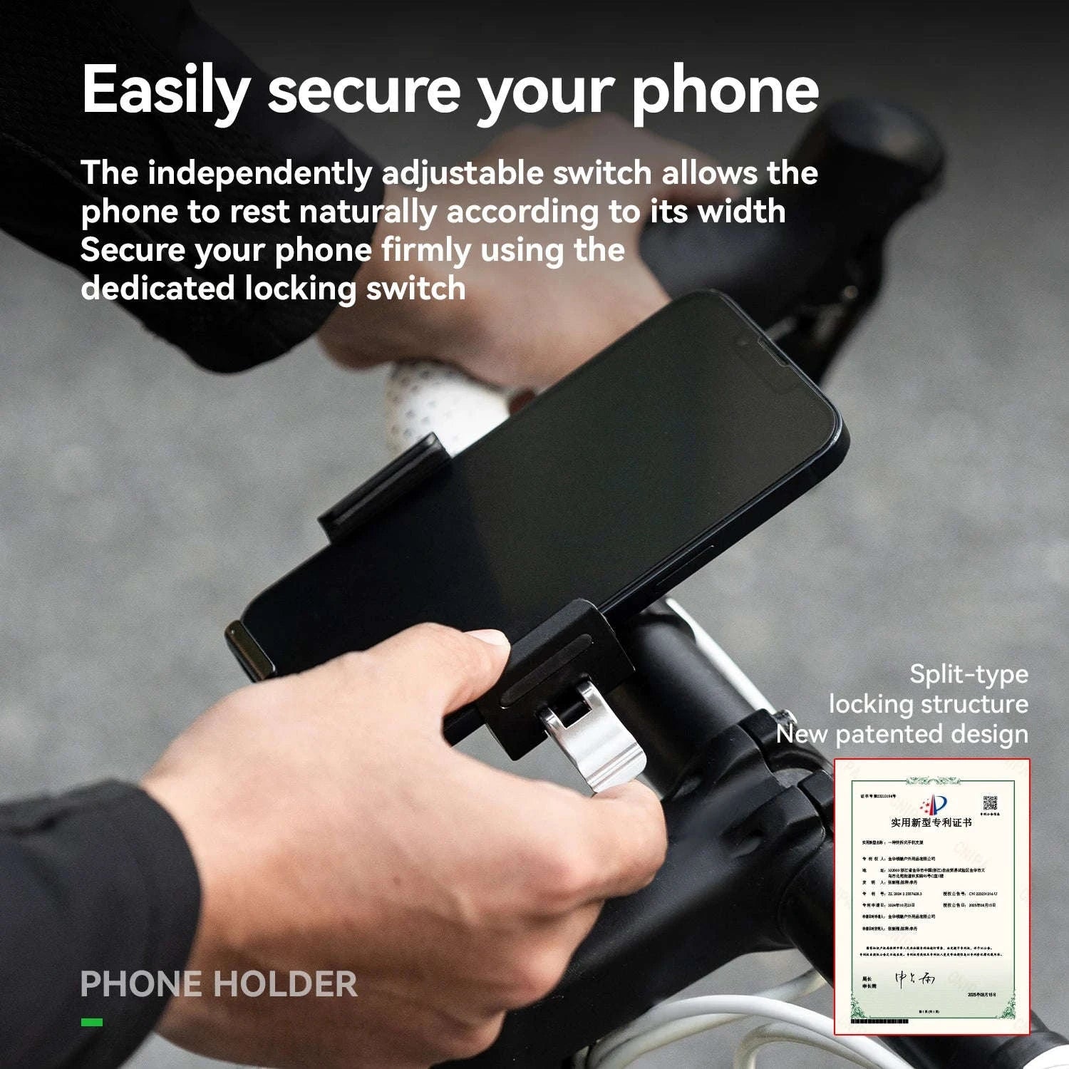 360° Rotating Motorcycle & Bicycle Phone Holder with Shock Absorption-250016001