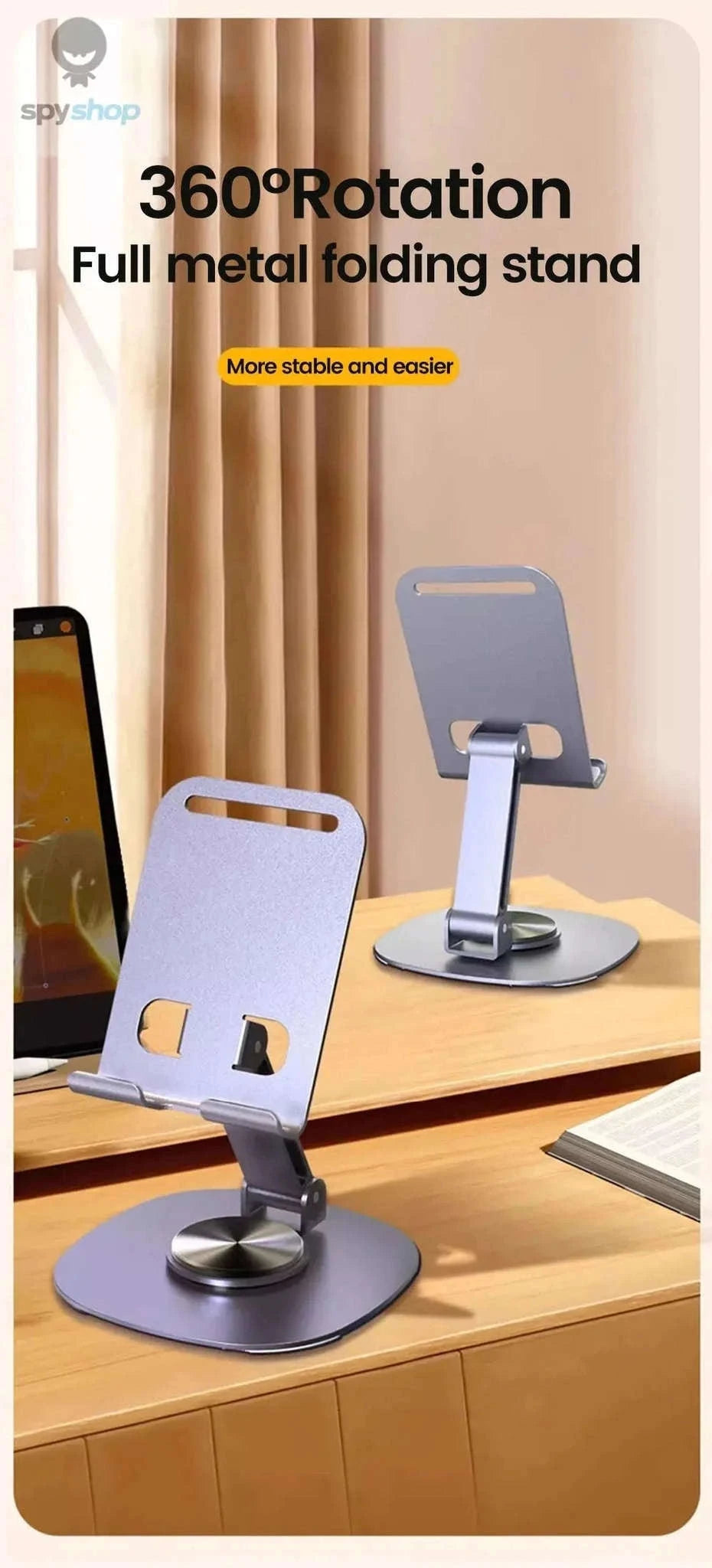 360° Rotating Phone Stand for Phones and Tablets-gray