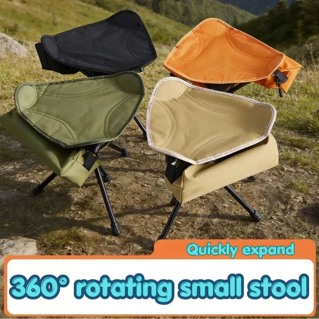 360° Swivel Camping Stool for Hiking, Fishing and Travel-Green