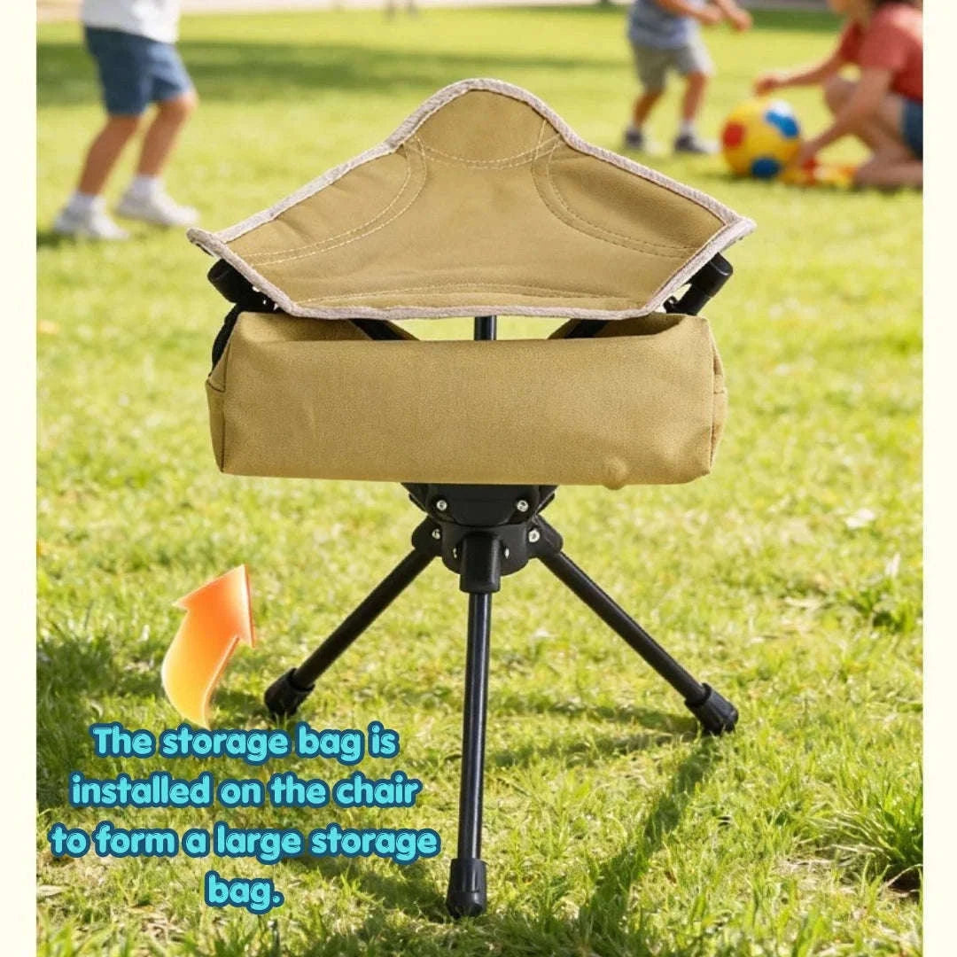 360° Swivel Camping Stool for Hiking, Fishing and Travel-Green