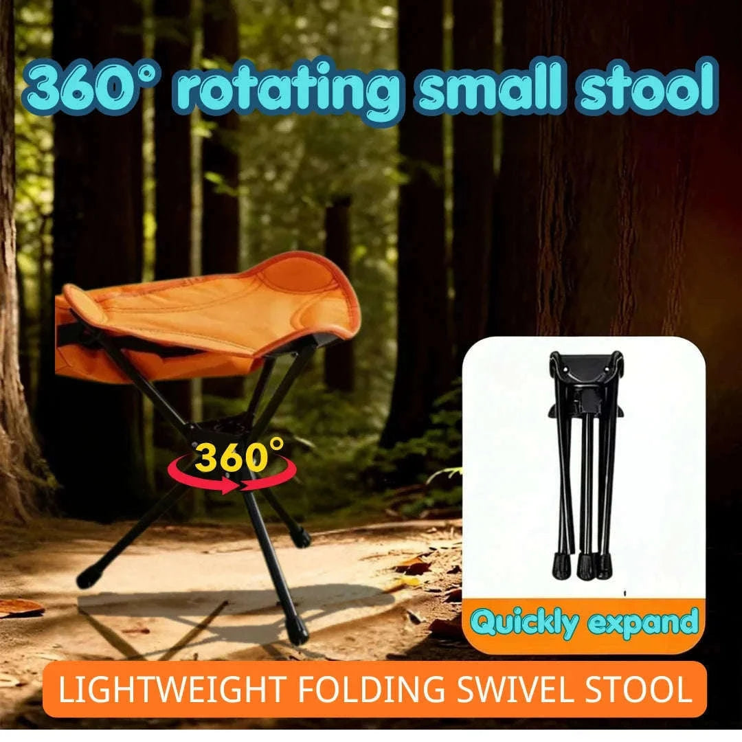 360° Swivel Camping Stool for Hiking, Fishing and Travel-Green