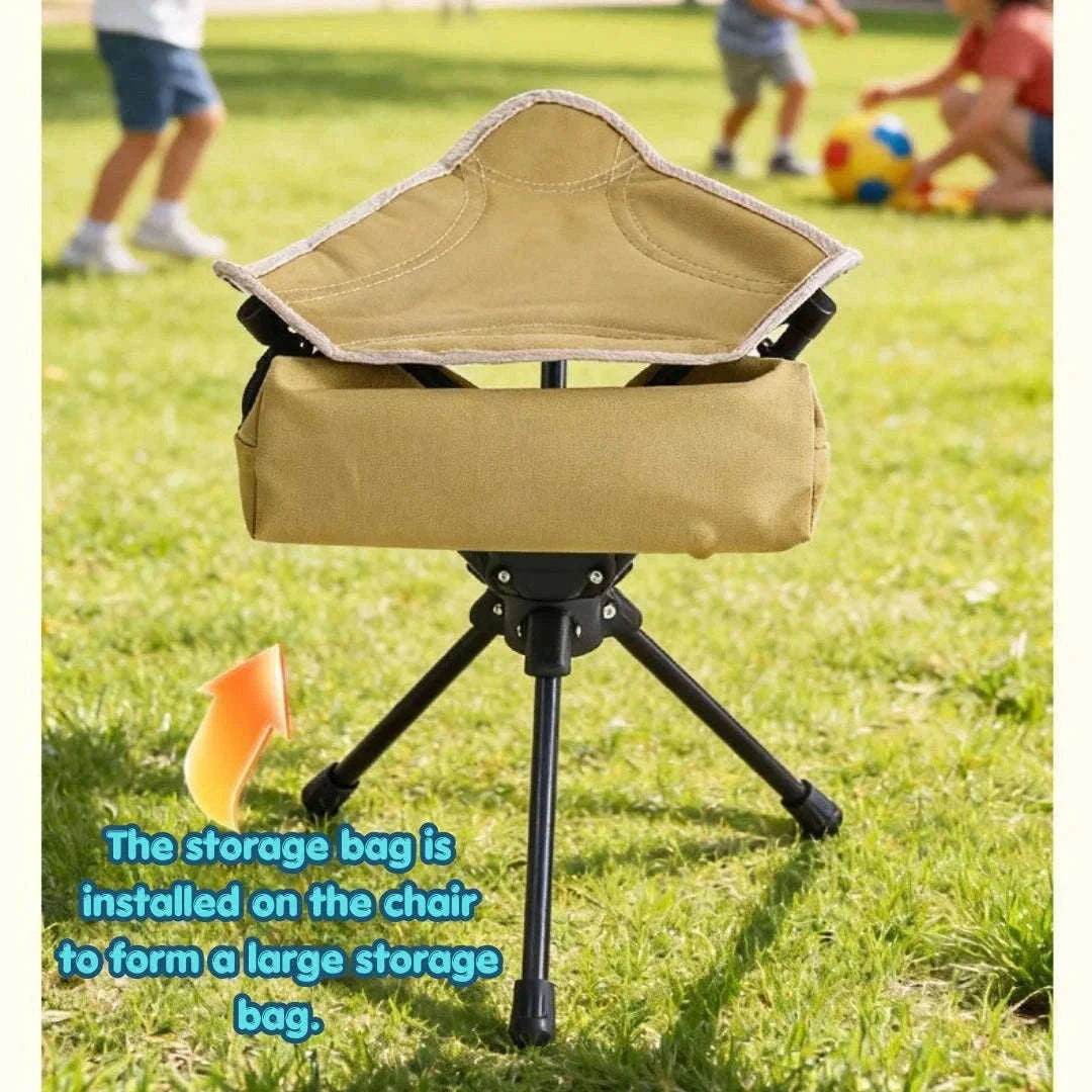 360° Swivel Camping Stool for Hiking, Fishing and Travel-Green