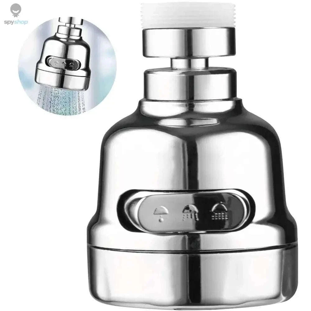 360° Swivel Kitchen Faucet Aerator with Dual-Mode Spray-Sliver