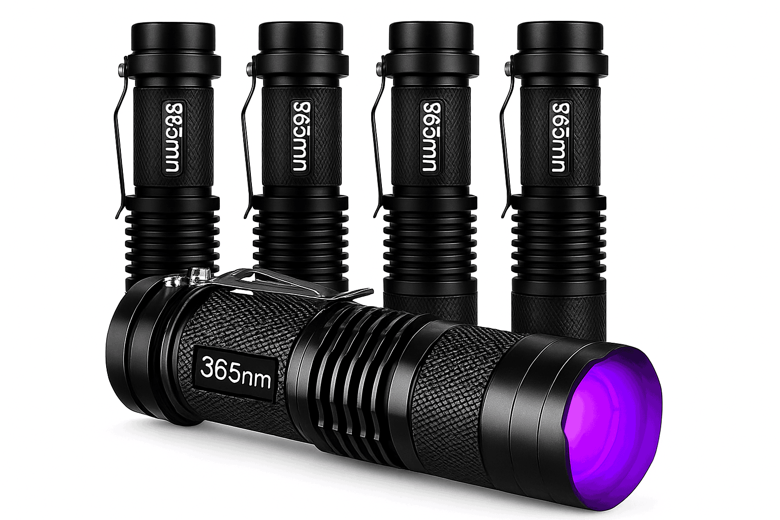 365/395nm UV Flashlight with Zoomable Focus and Metal Body-365nm purple light / 1PCS