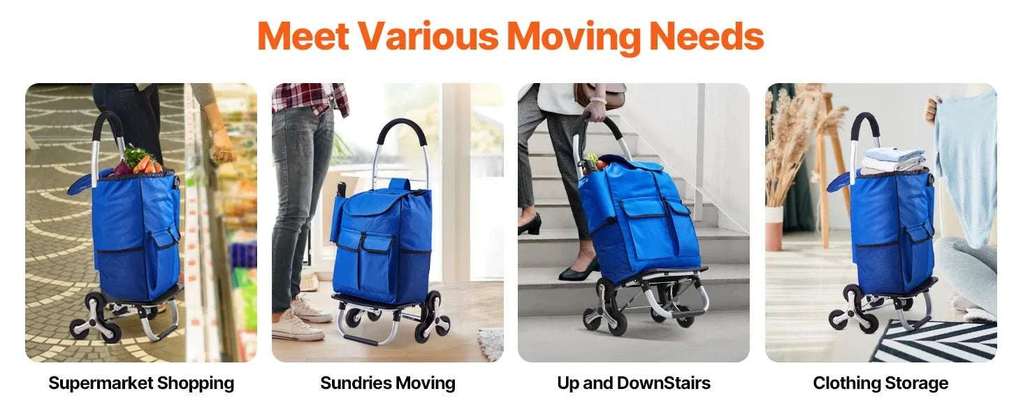 36L Stair Climbing Shopping Cart with Wheels & Foldable Frame-150lbs / CZECH REPUBLIC