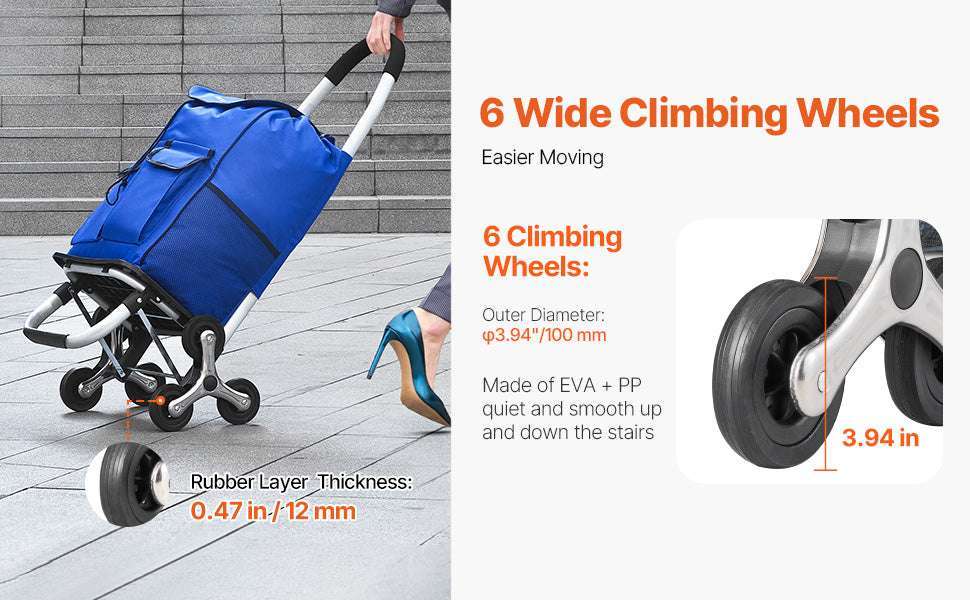 36L Stair Climbing Shopping Cart with Wheels & Foldable Frame-150lbs / CZECH REPUBLIC