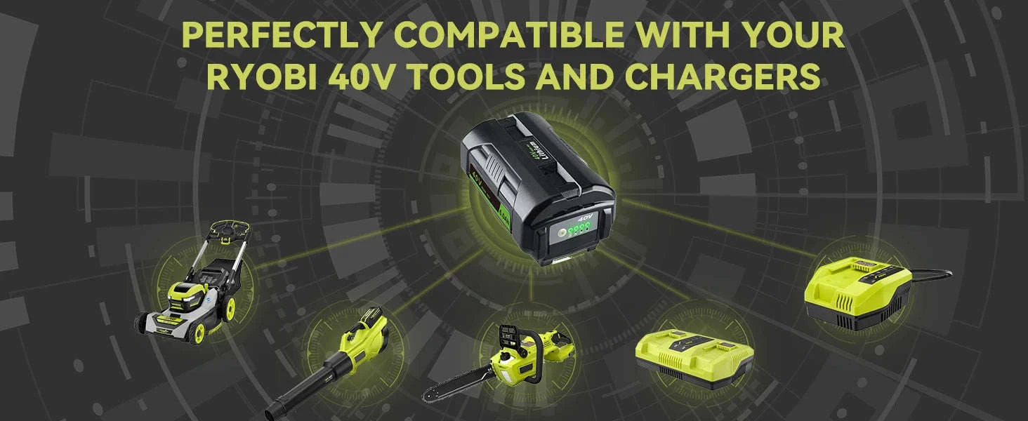 36V/40V 6.0Ah Lithium-Ion Battery Replacement with LED Indicator-for Ryobi / 40V / United States