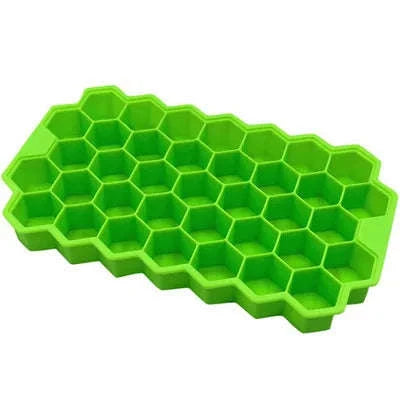 37-Grid Honeycomb Silicone Ice Cube Tray for Drinks & Cocktails-1pc green / United States